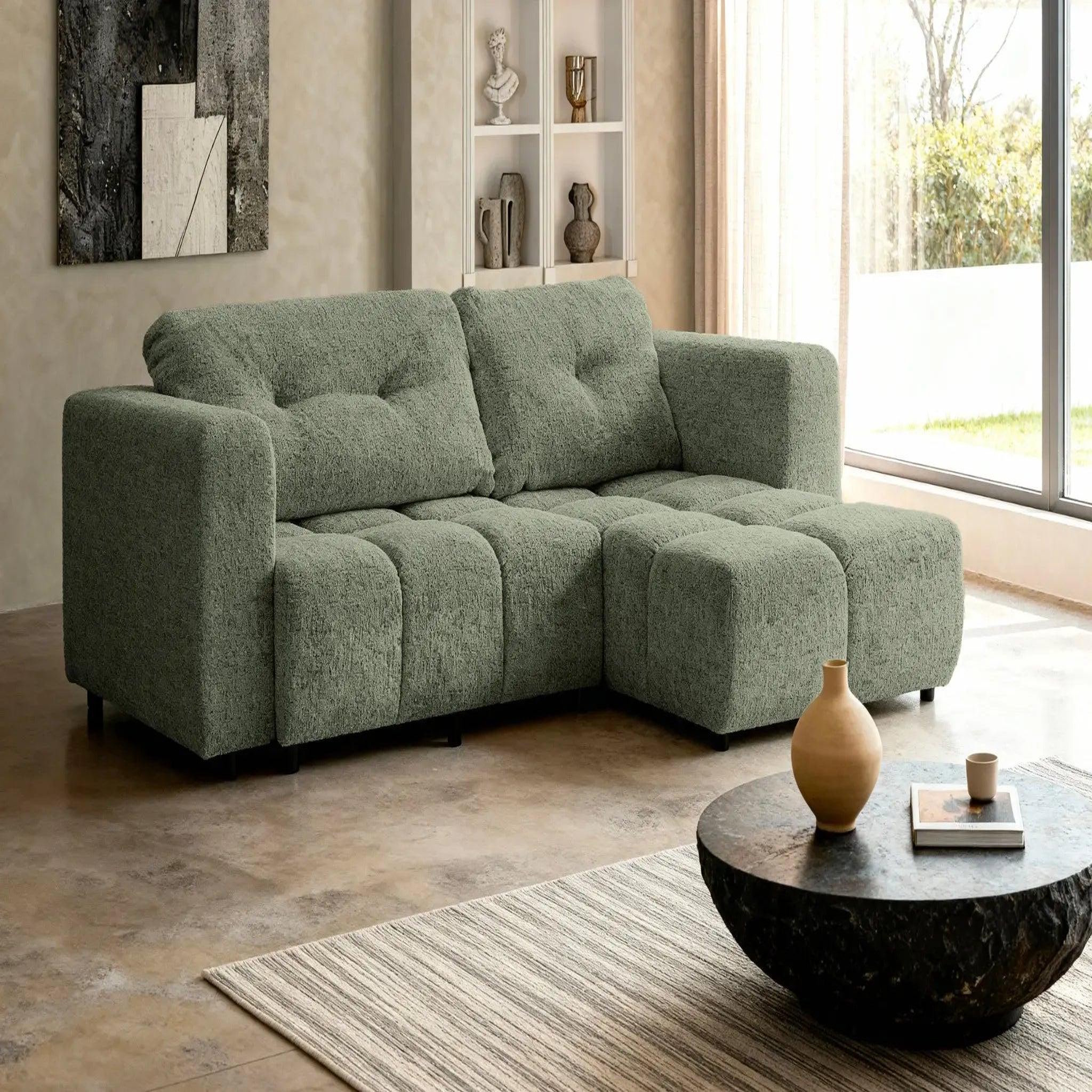 Voir la diapositive 3 : CASANOVA PARIS Romy 3 places - canapé d'angle convertible tissu chenille 3 places