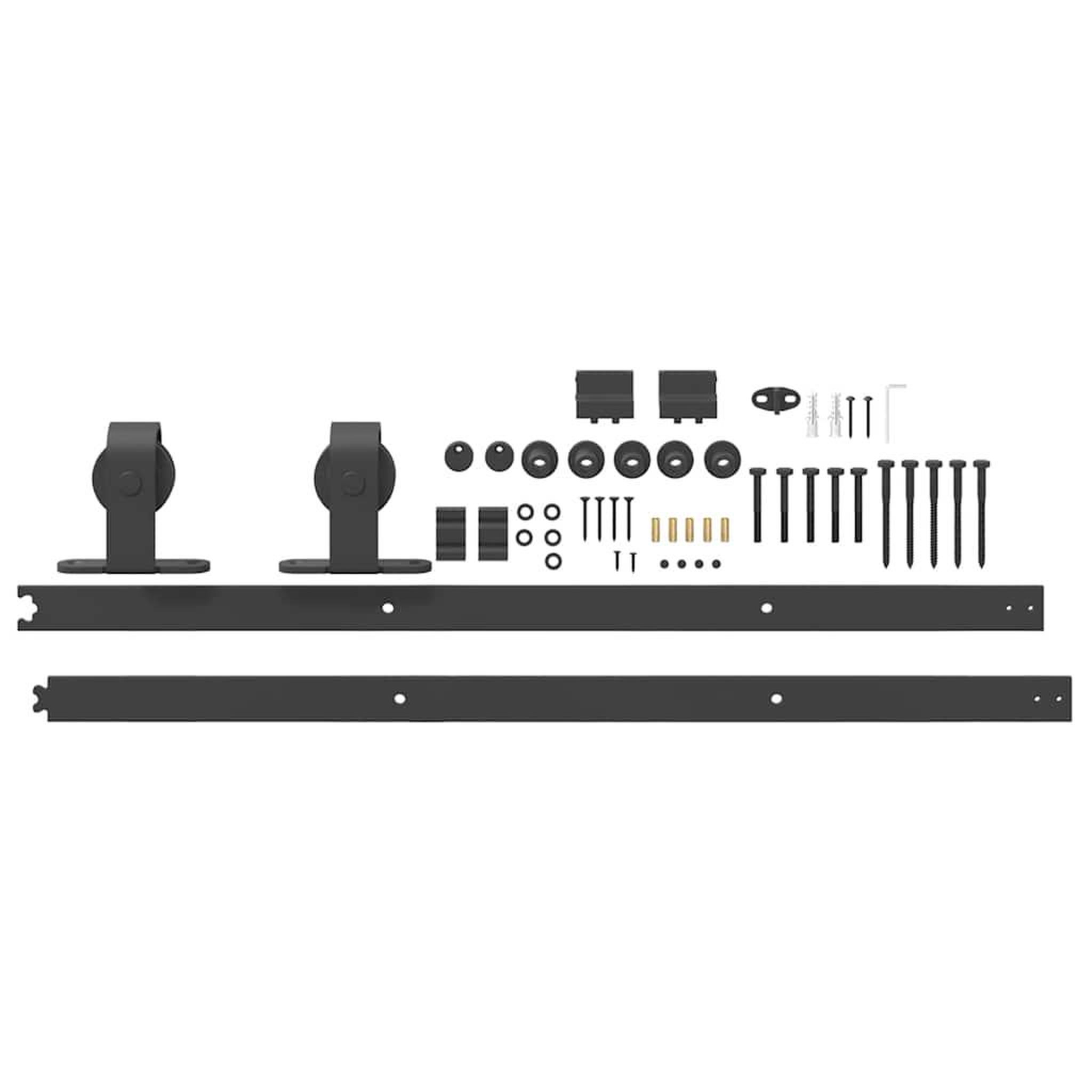 Voir la diapositive 5 : VIDAXL Kit de quincaillerie de porte coulissante 183 cm Acier Noir