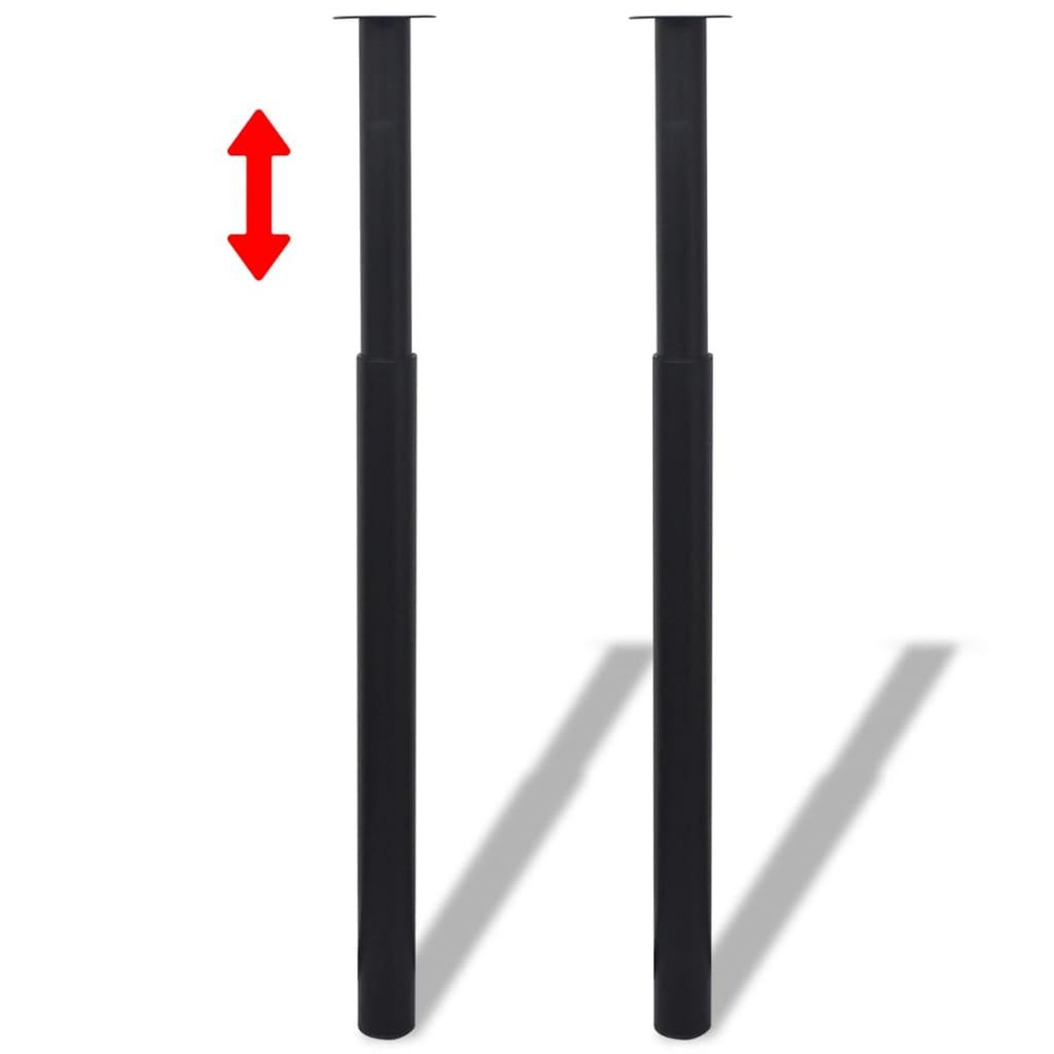 Voir la diapositive 2 : VIDAXL Pieds de table telescopiques 4 pcs Noir 710 mm - 1100 mm