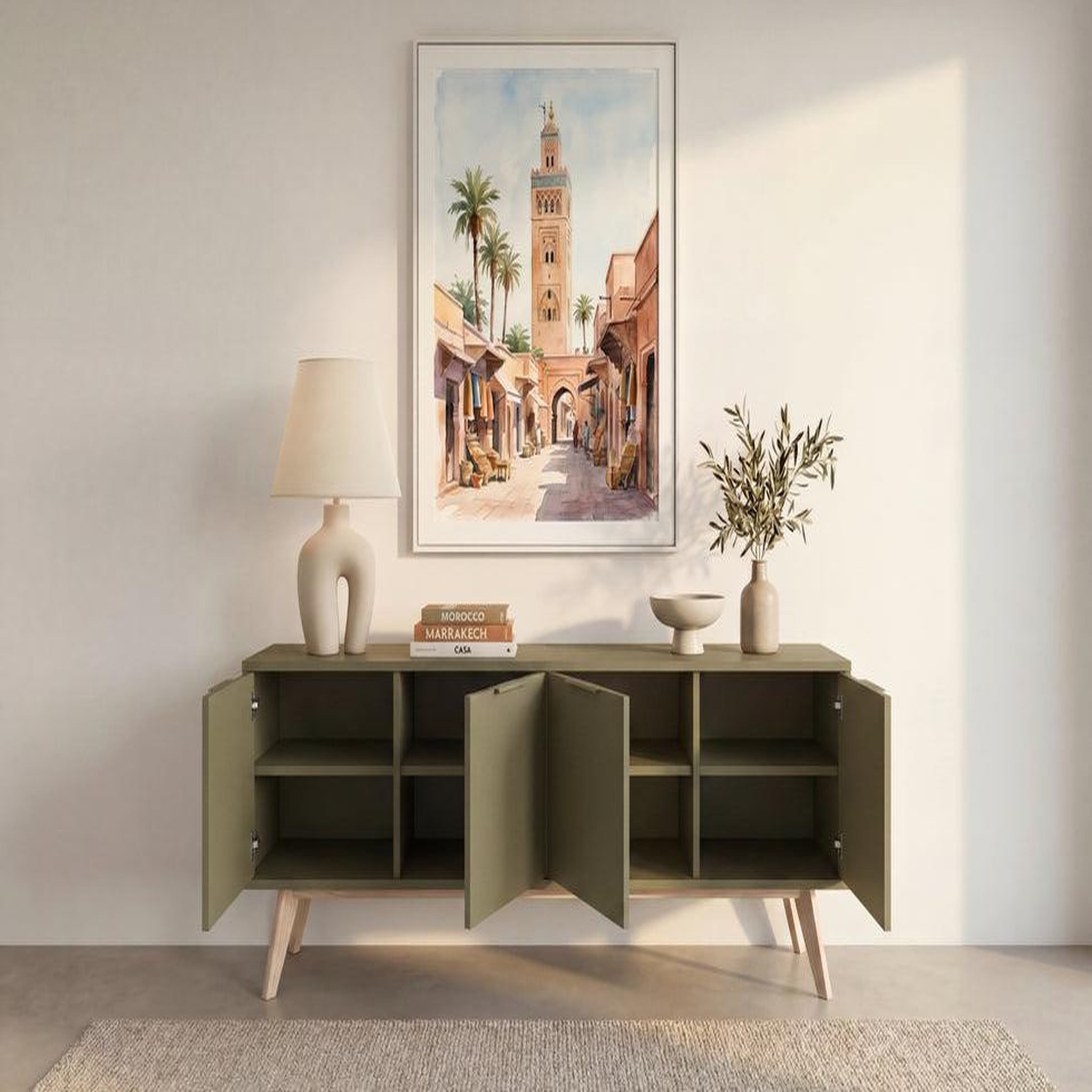 Voir la diapositive 2 : CASANOVA PARIS Uro - meuble tv 140cm en mdf vert
