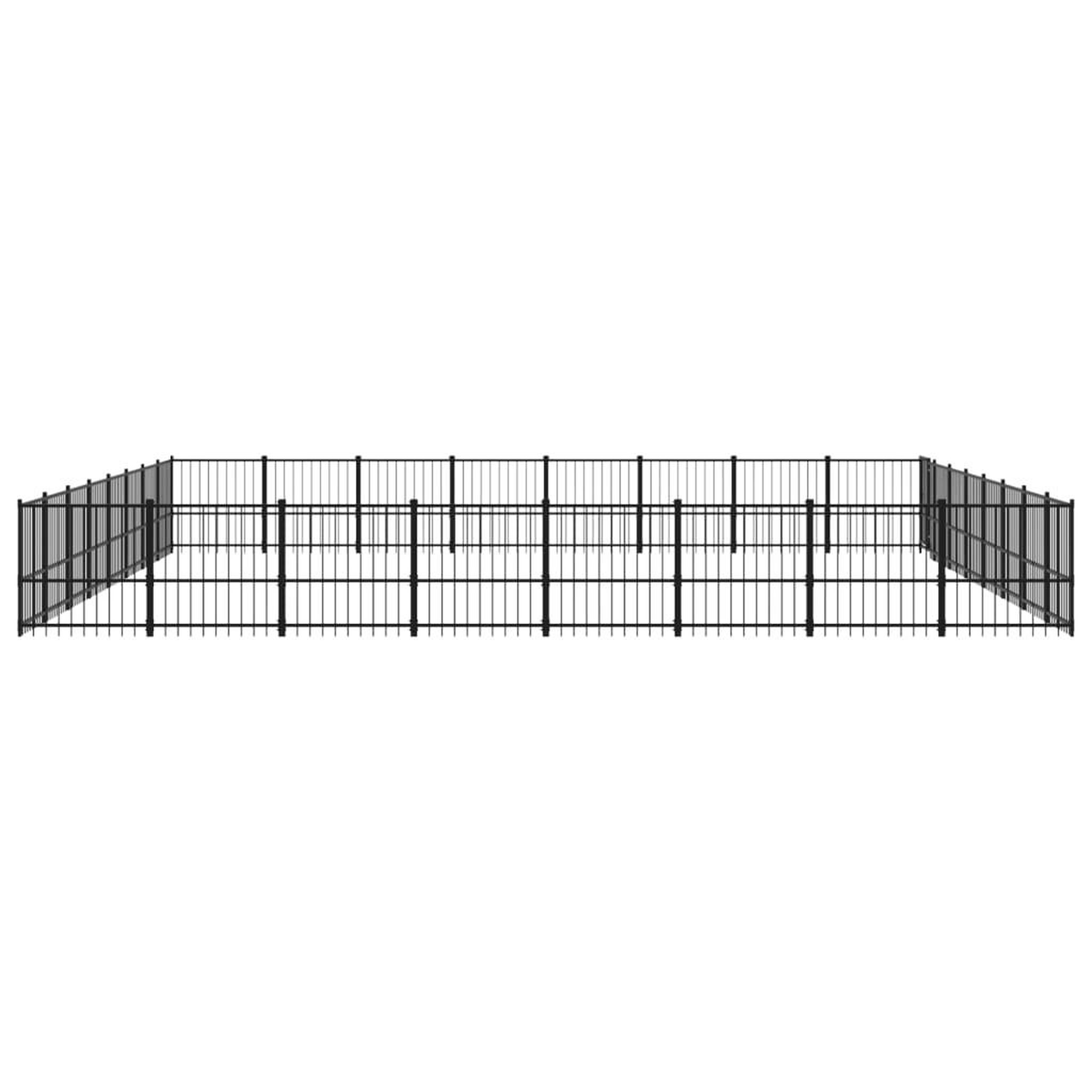 Voir la diapositive 4 : VIDAXL Chenil d'exterieur pour chiens Acier 60,22 m²