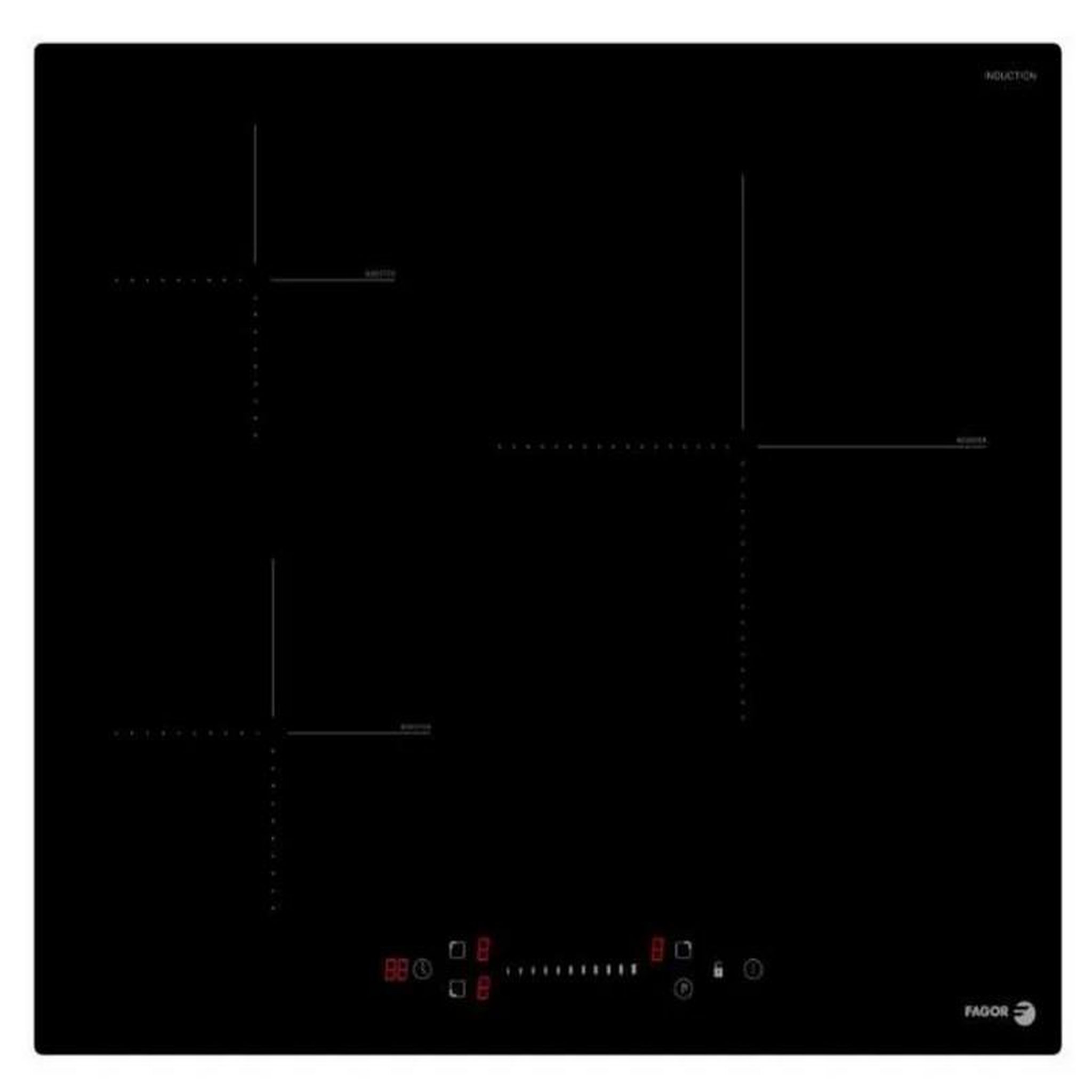 Fagor Table de cuisson à induction 60cm 3 feux 6600w noir - FAI3537