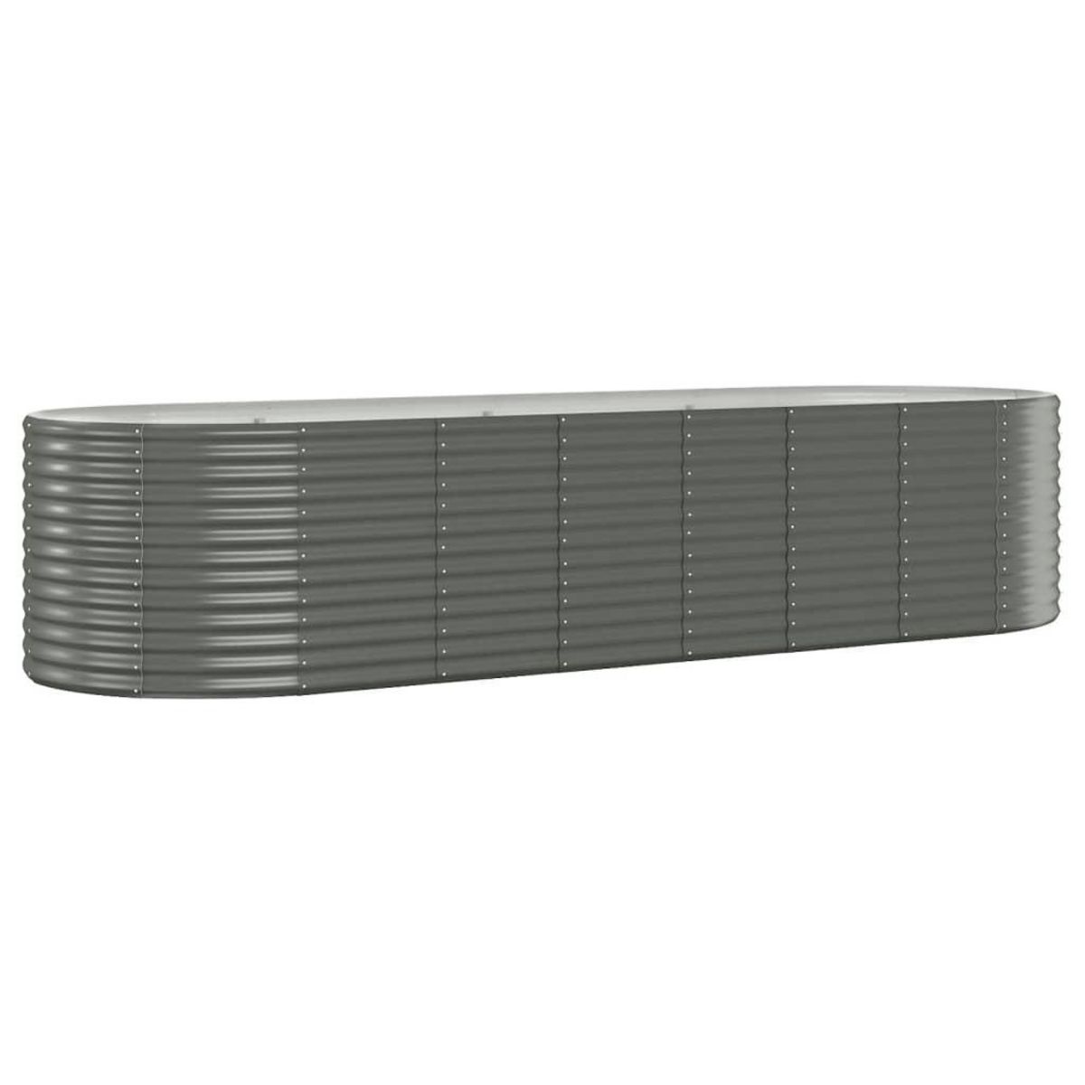 VIDAXL Lit sureleve de jardin Acier enduit de poudre 322x100x68cm gris