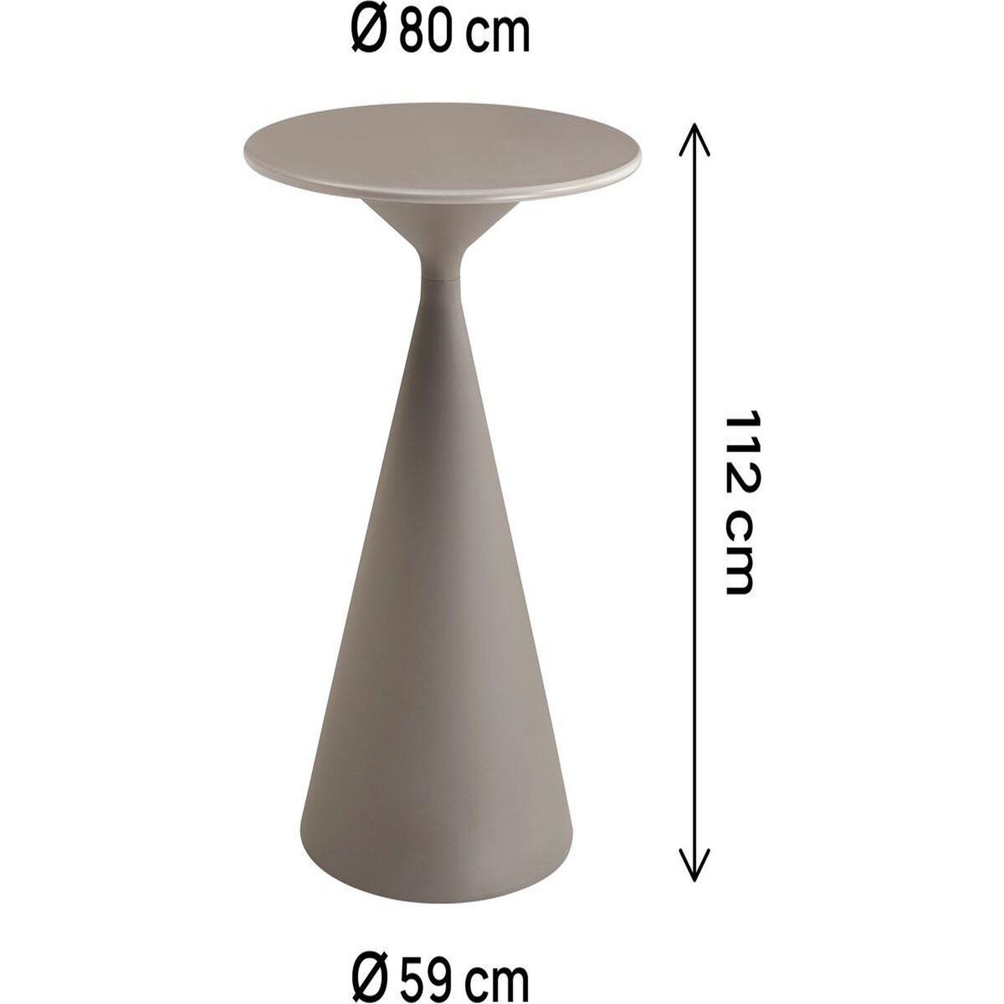Voir la diapositive 3 : Habitat et Jardin Table haute bistro de jardin ⌀80 cm  néora  - taupe
