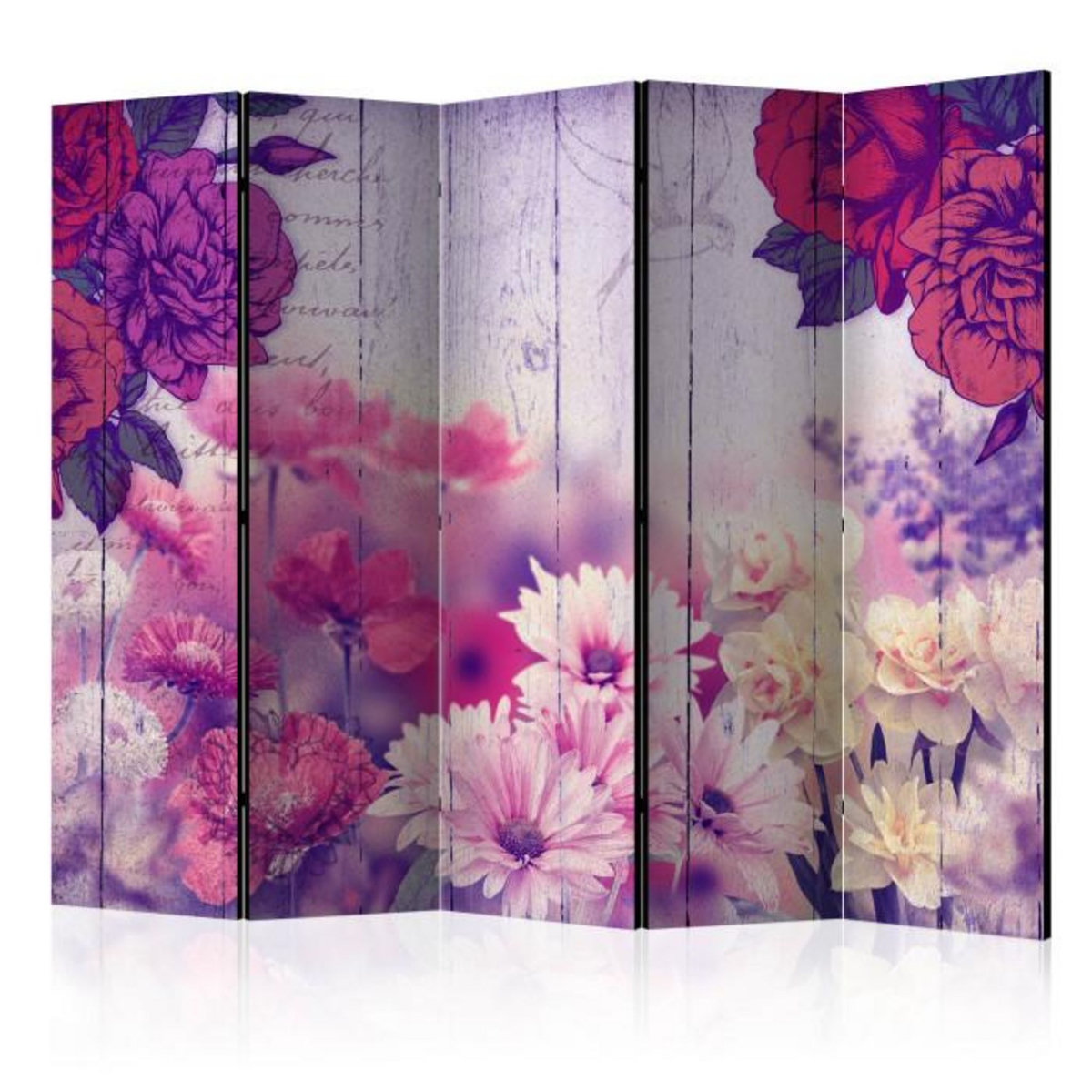 Paris Prix Paravent 5 Volets  Flowers Memories  172x225cm