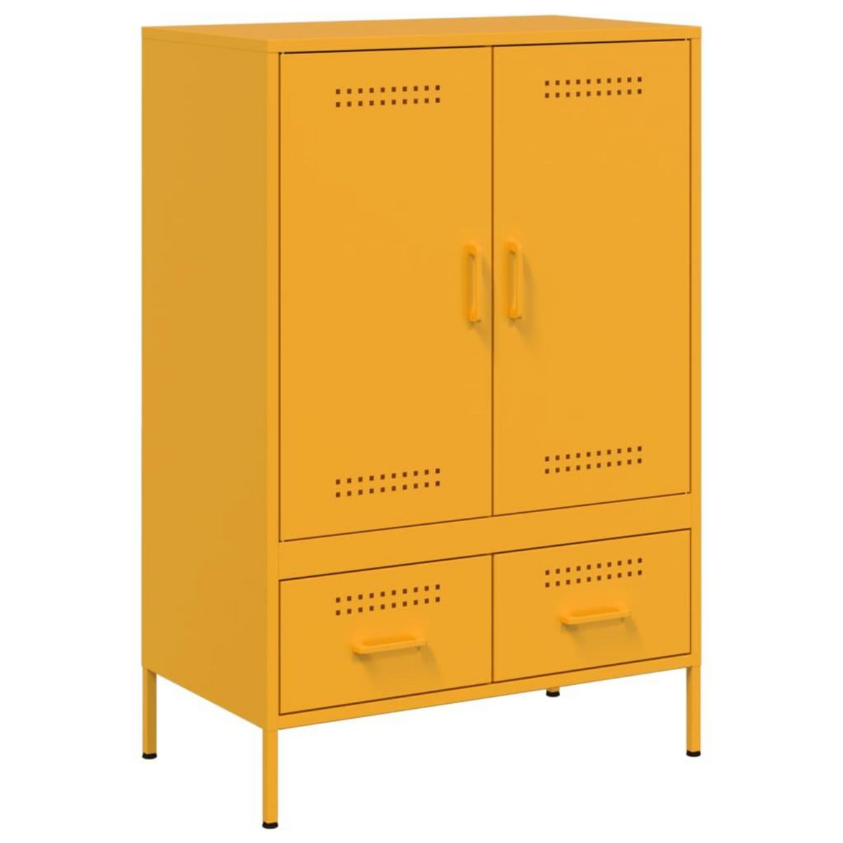 VIDAXL Buffet haut jaune moutarde 68x39x101,5 cm acier
