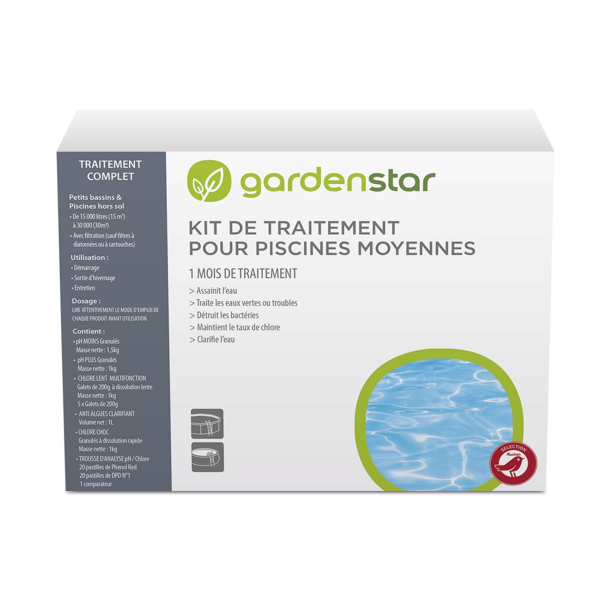 GARDENSTAR Kit de traitement pour piscines moyennes