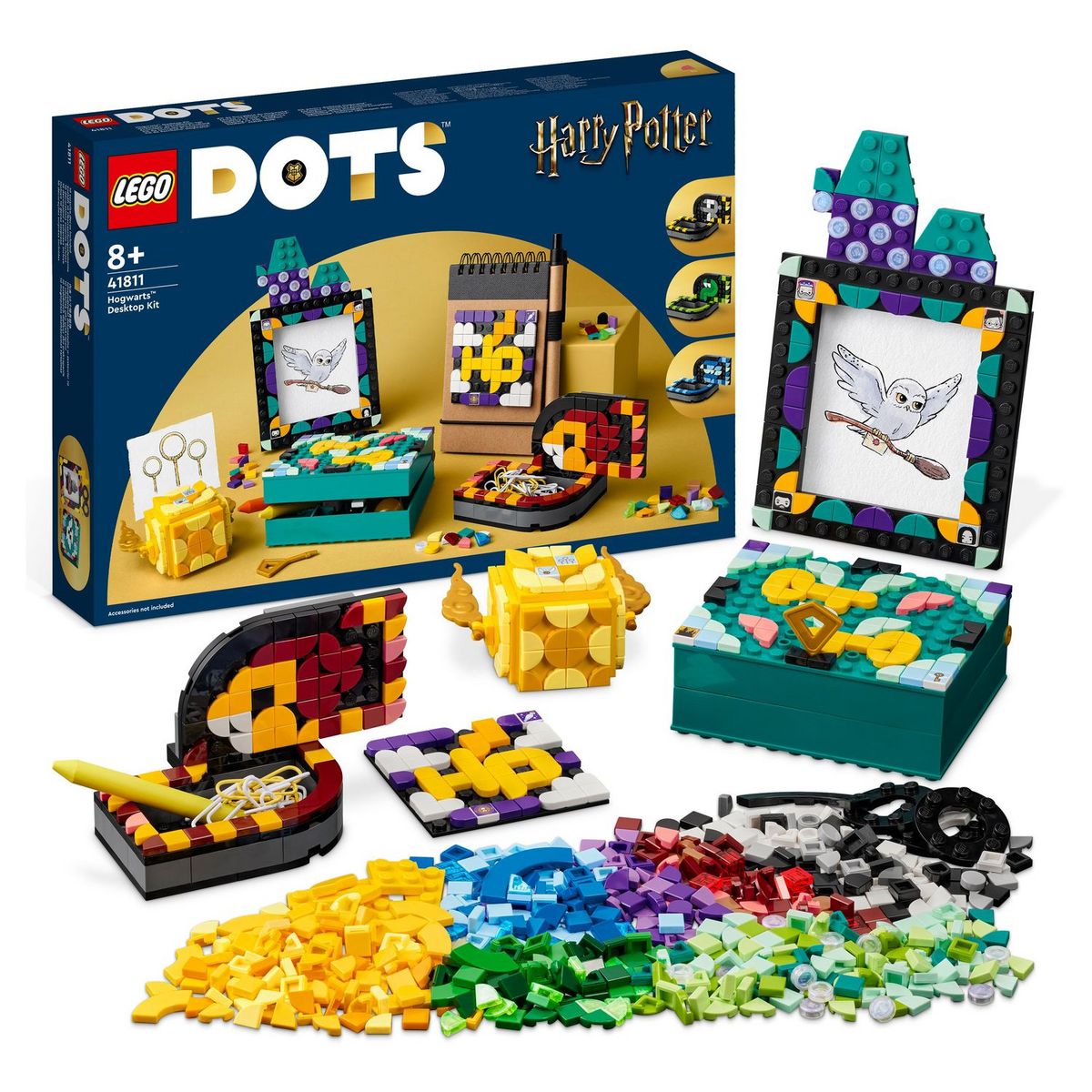 LEGO DOTS 41811 - Ensemble de bureau Poudlard, Accessoires et Fournitures de Rentrée Scolaire, Jouet Harry Potter, Décoration Bureau,