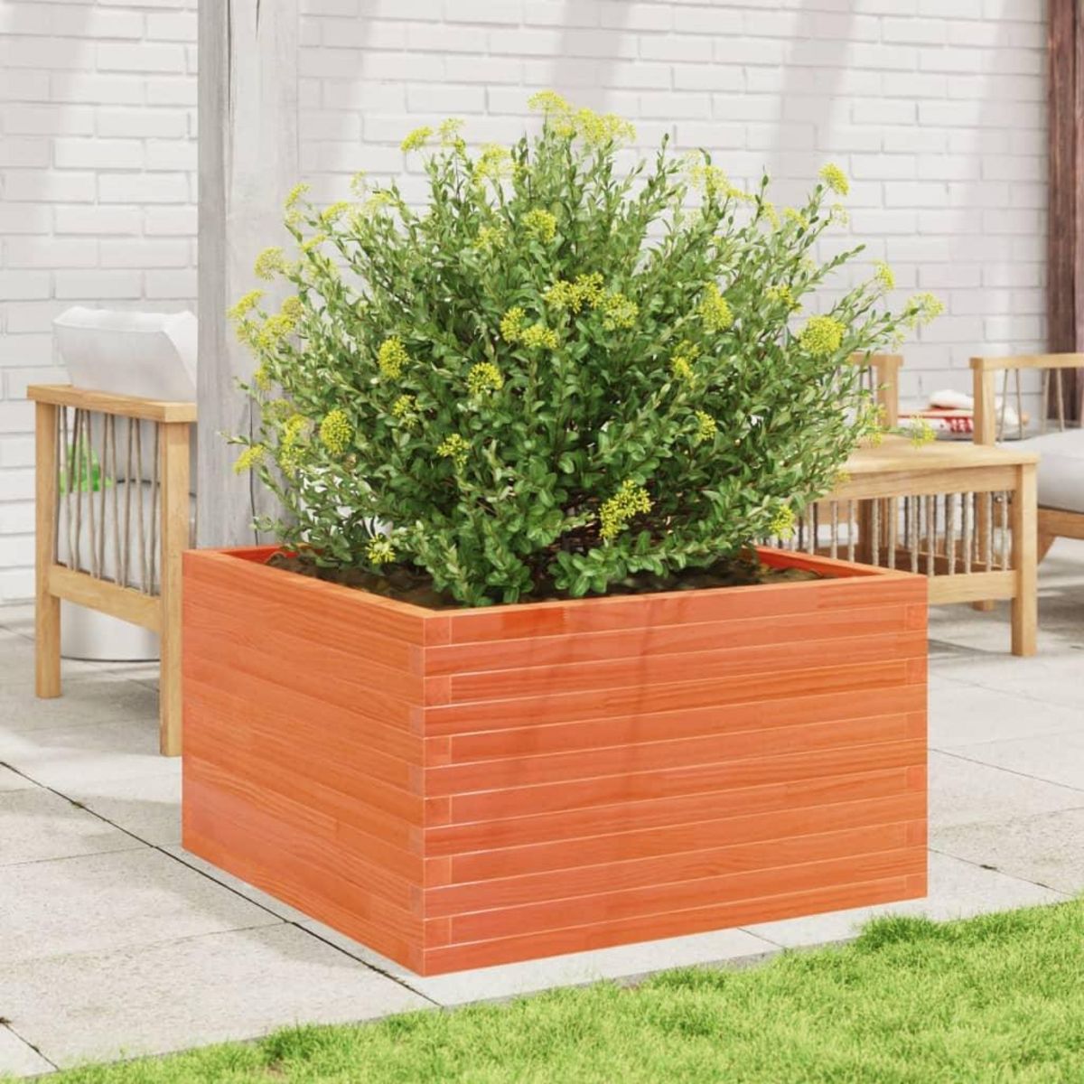 VIDAXL Jardiniere cire marron 80x80x45,5 cm bois de pin massif