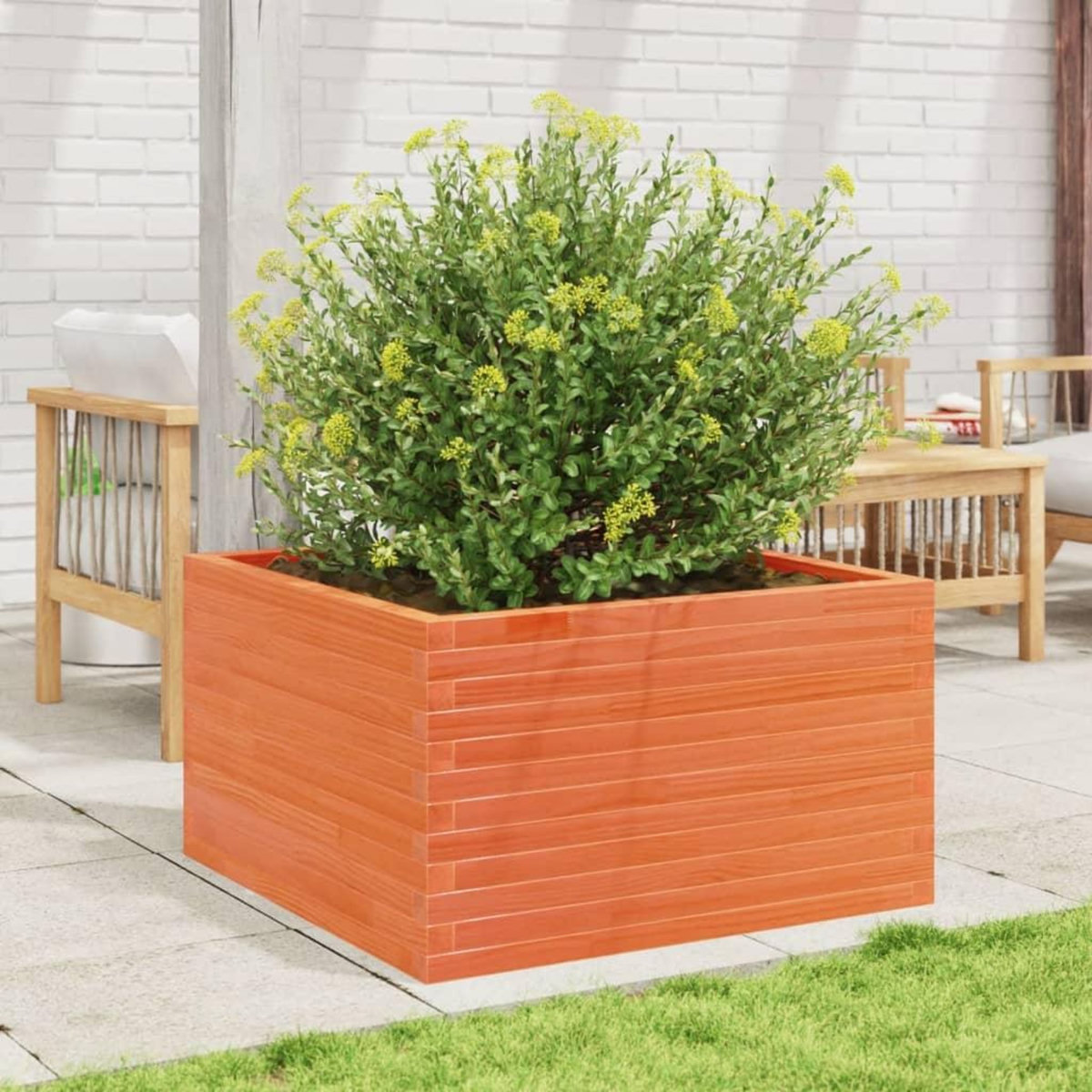 VIDAXL Jardiniere cire marron 80x80x45,5 cm bois de pin massif