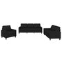 Voir la diapositive 2 : VIDAXL Ensemble de canapes 3 pcs avec coussins Noir Tissu