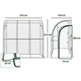 Voir la diapositive 3 : OUTSUNNY Serre de jardin adossée serre adossée dim. 2,14L x 1,18l x 2,12H m 2 portes zippées enroulables acier PVC transparent