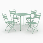 Rendez vous déco Table et chaises de jardin 4 personnes en métal vert-Yumi