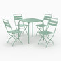 Voir la diapositive 1 : Rendez vous déco Table et chaises de jardin 4 personnes en métal vert-Yumi