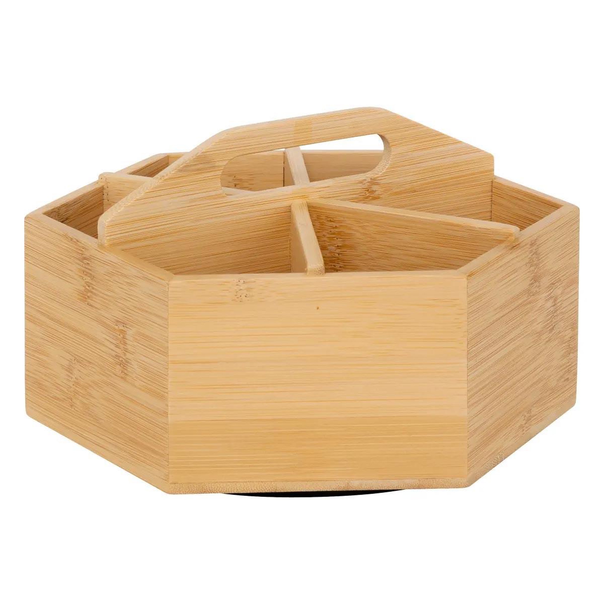 FIVE Boîte à thé rotative en bambou  6 compartiments  22cm naturel