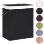 Voir la diapositive 2 : VIDAXL Panier a linge avec une seule section bambou noir 83 L
