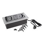 CENTRALE BRICO Prise électrique StrongPower 2x 230V, 2x USB A/C, argent, FR