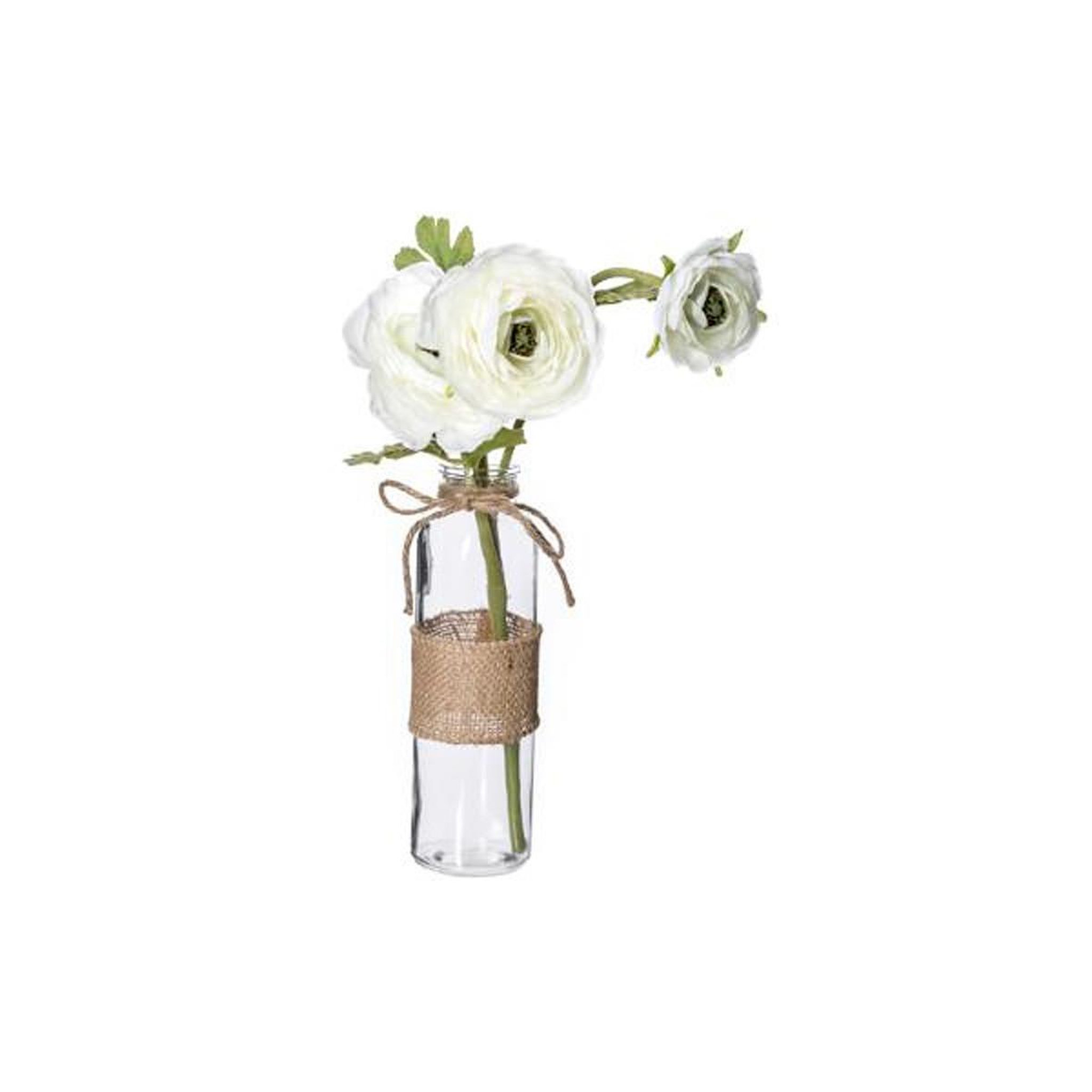 ATMOSPHERA Fleurs artificielles & vase  camelia  39cm blanc