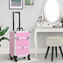 Voir la diapositive 2 : HOMCOM Valise trolley maquillage mallette cosmétique vanity poignée télescopique réglable 34L x 25l x 62H cm alu.