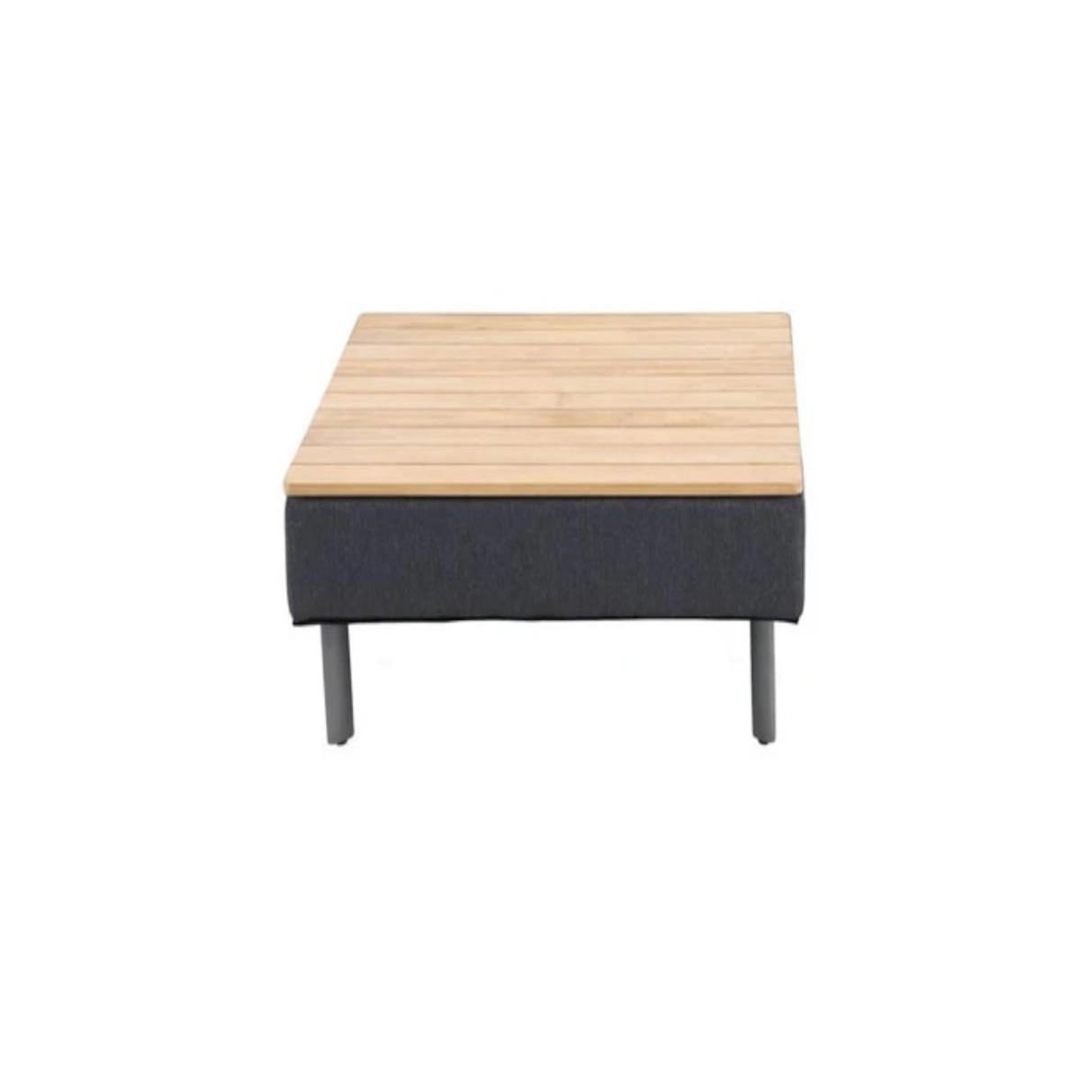 JARDIDECO Table basse de jardin en aluminium gris et teck - Jardideco