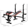 Voir la diapositive 3 : HOMCOM Banc de musculation Fitness entrainement complet avec support d'haltères dossier réglable acier noir rouge