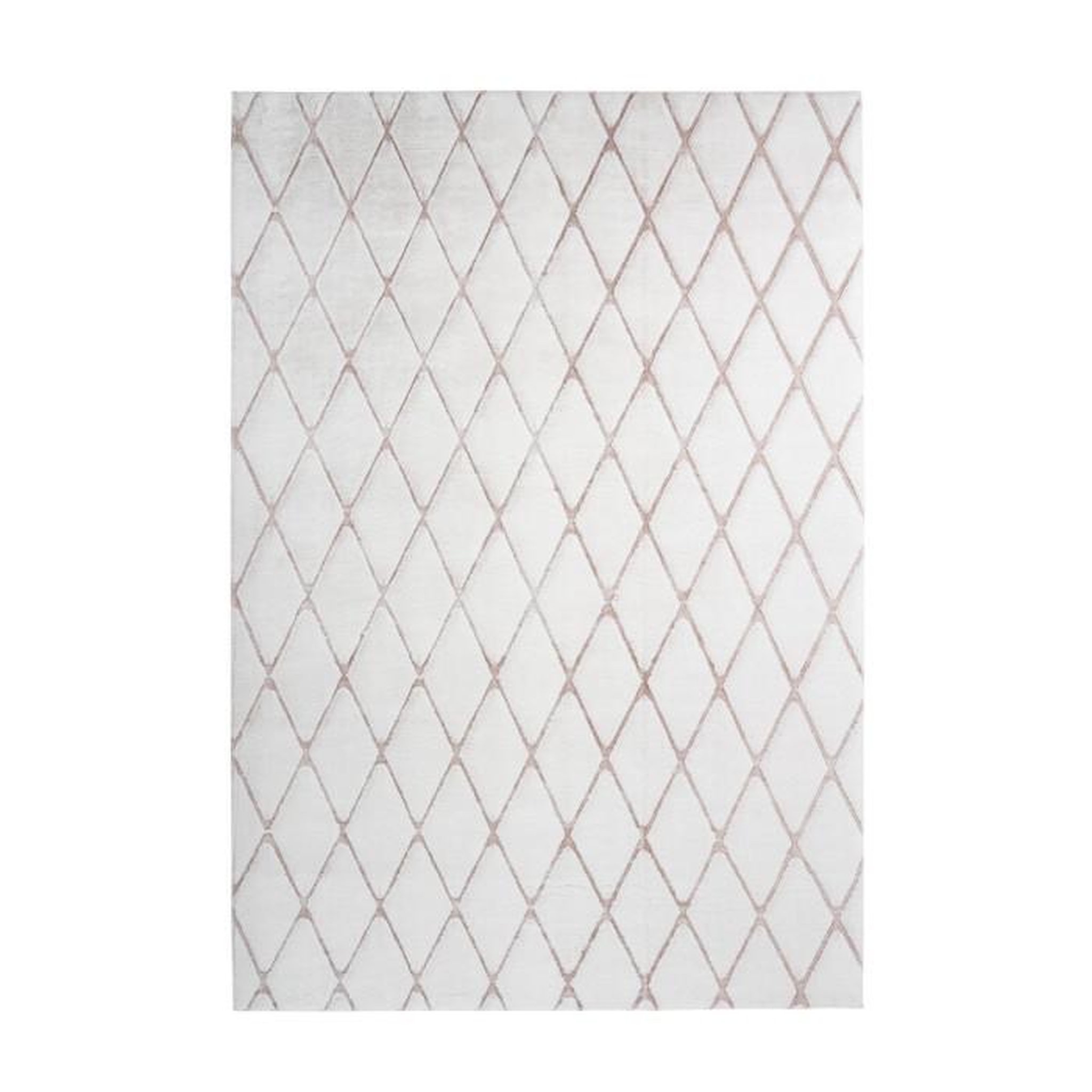 Paris Prix Tapis Shaggy Géométrique  Vivica  Blanc & Rose. Coloris disponibles : Blanc