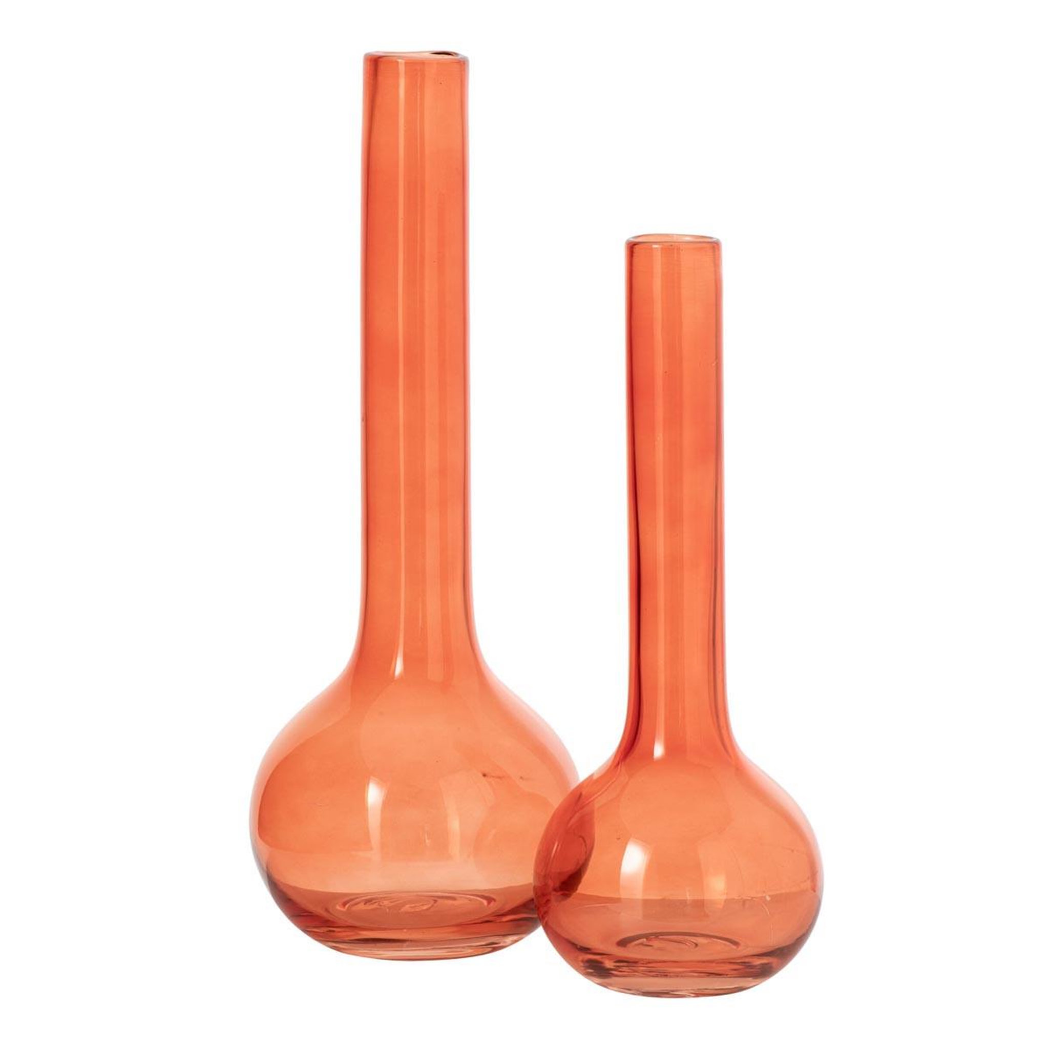 Voir la diapositive 2 : J-LINE Vase soliflore en verre  kyoto  38cm orange