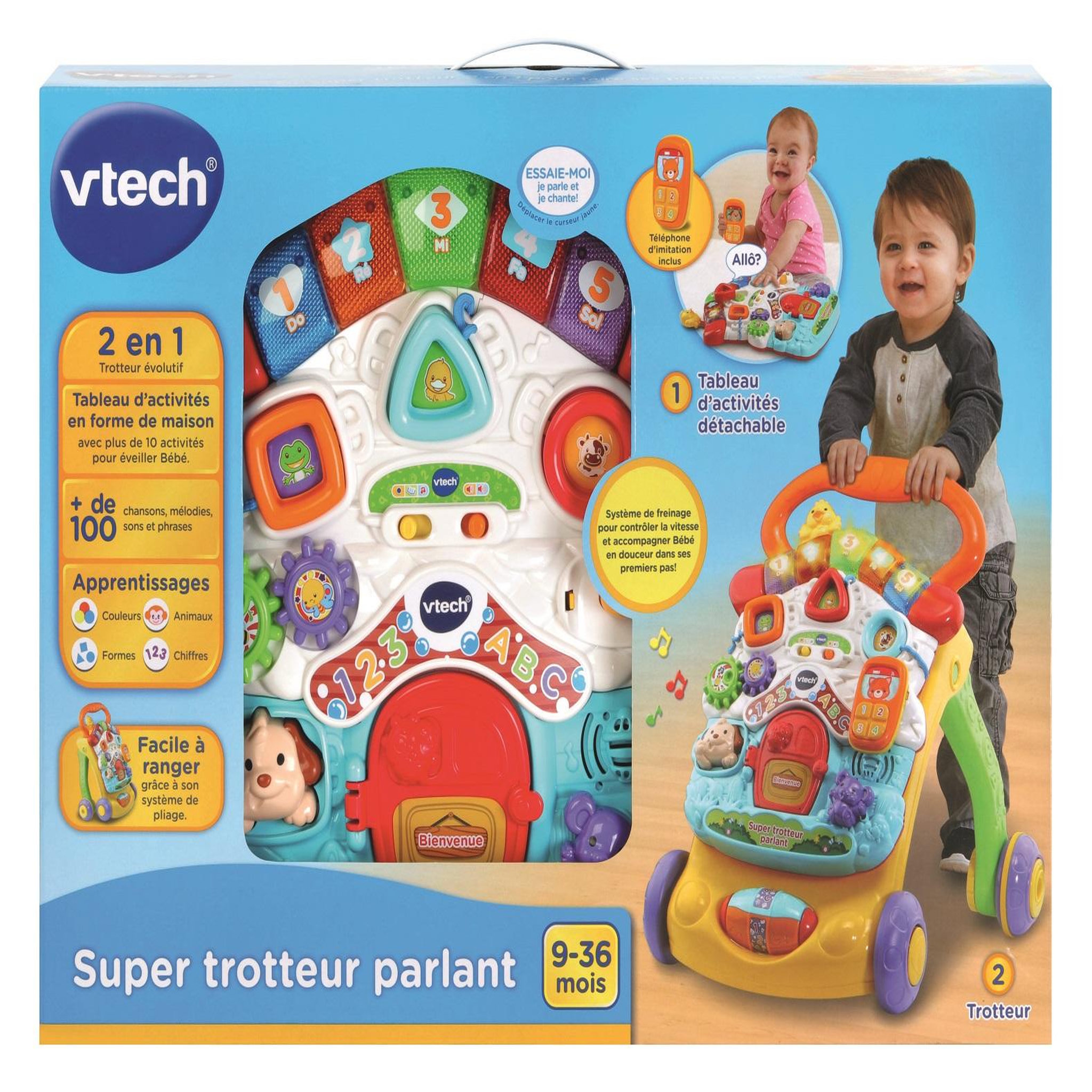 Voir la diapositive 2 : VTECH Super trotteur parlant 2 en 1 orange 