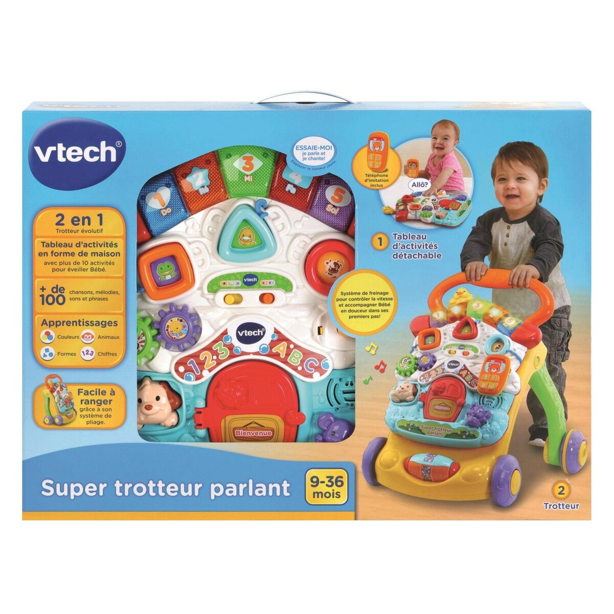 VTECH Super trotteur parlant 2 en 1 orange 