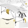 Voir la diapositive 1 : tectake Table de massage portable pliante 2 zones largeur 61 cm et rembourrage de 4 cm blanc