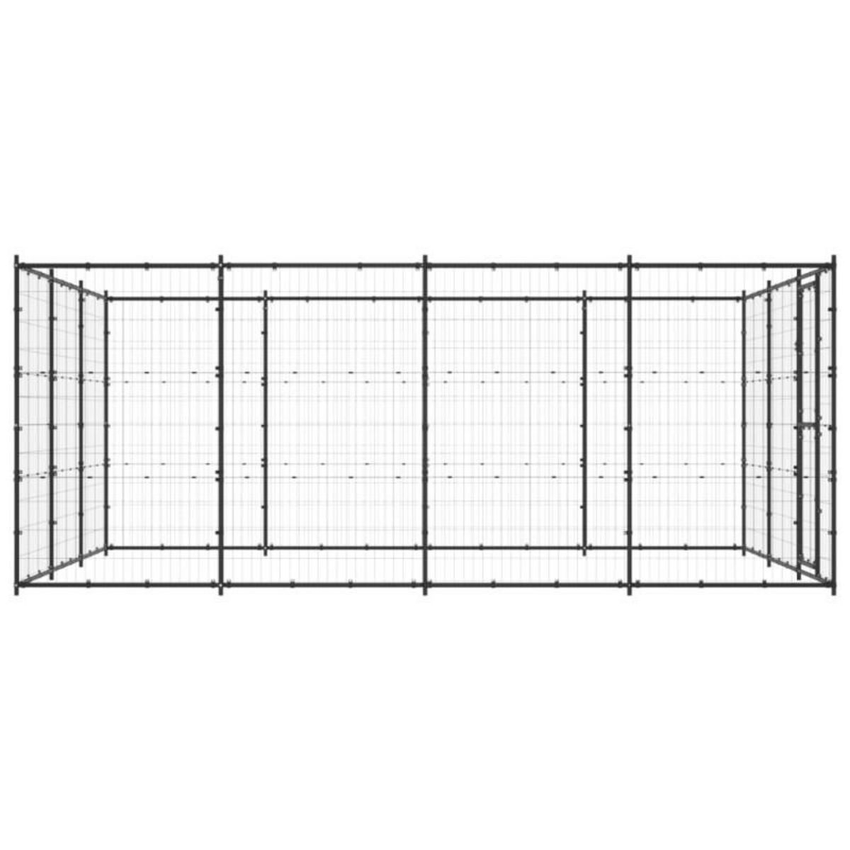 VIDAXL Chenil extérieur Acier 14,52 m²