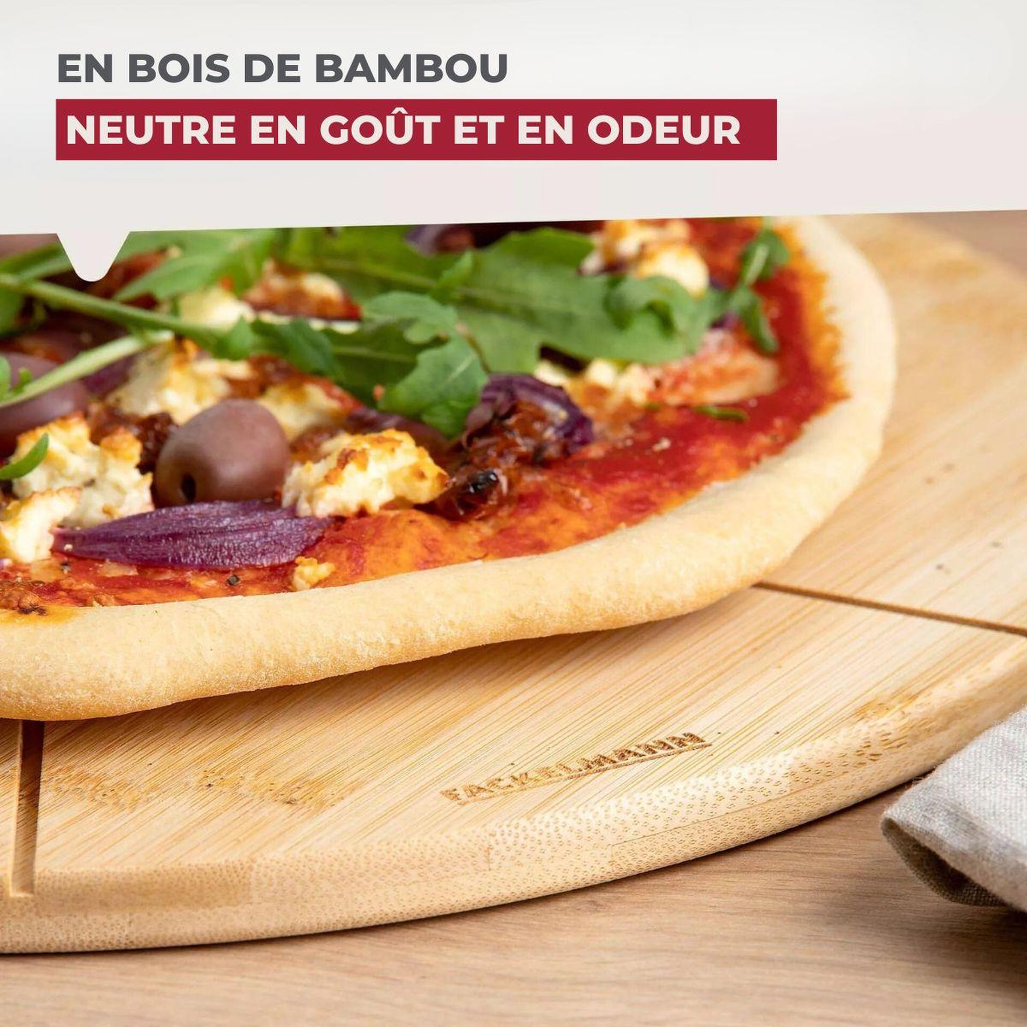 Voir la diapositive 5 : Fackelmann Planche à pizza avec rainures de coupe, Ø 32 cm