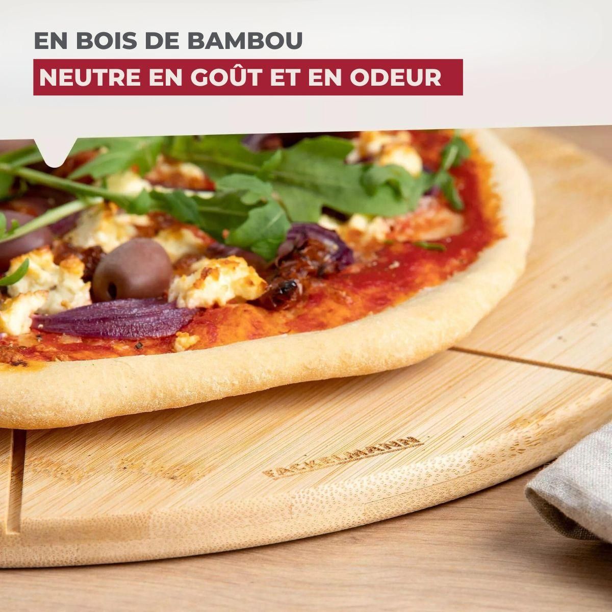 Fackelmann Planche à pizza avec rainures de coupe, Ø 32 cm