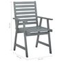 Voir la diapositive 6 : VIDAXL Chaises a manger d'exterieur lot de 2 et coussins Acacia massif