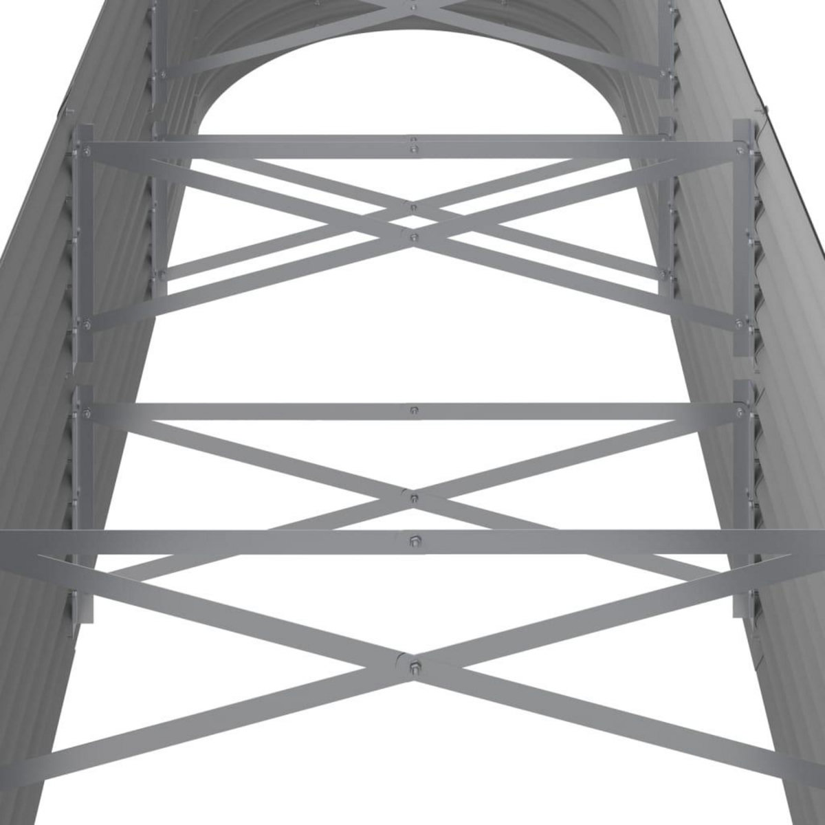 VIDAXL Lit sureleve de jardin Acier enduit de poudre 296x80x68 cm gris