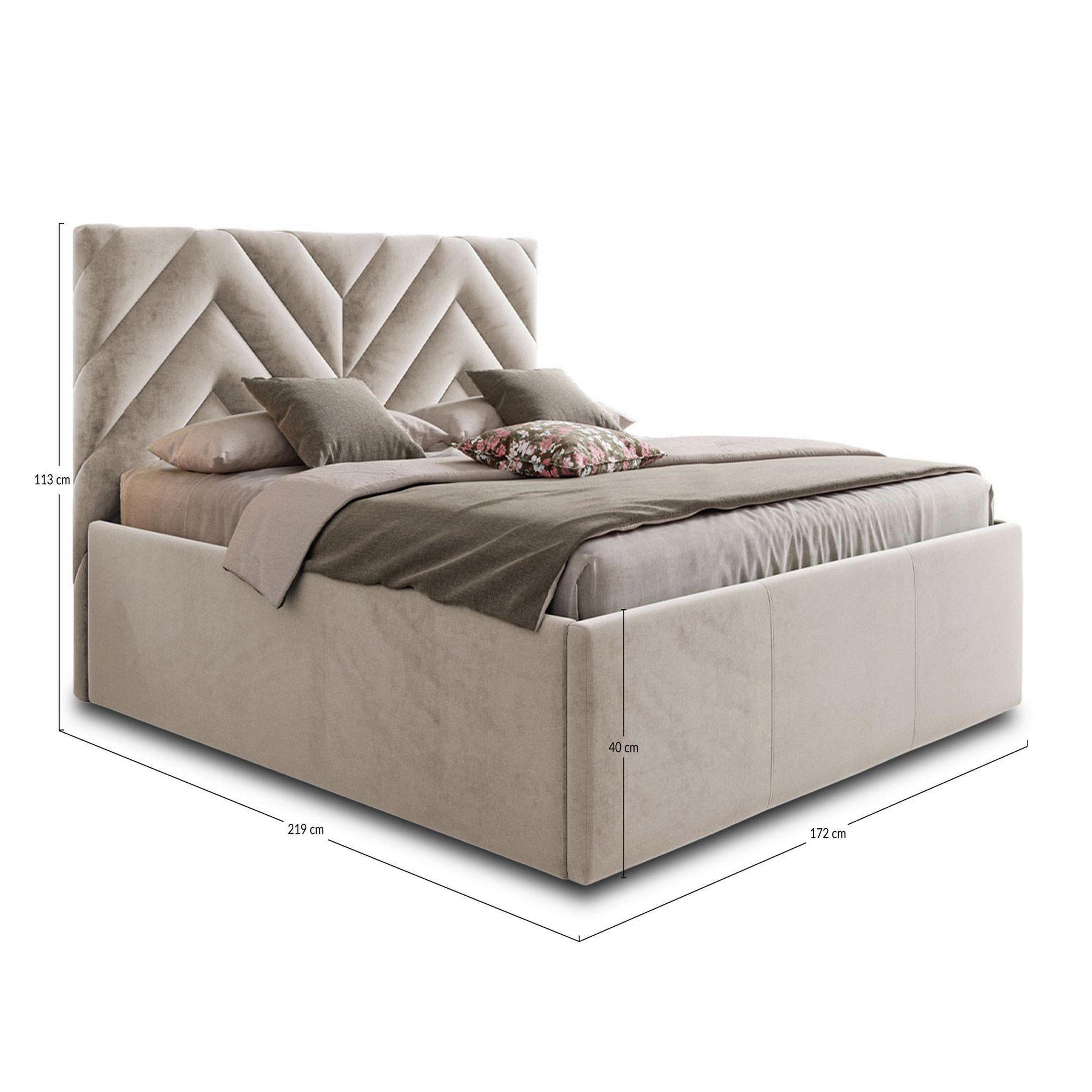 Voir la diapositive 4 : BEST MOBILIER Santiago - lit coffre - 160x200 - sommier inclus - en velours