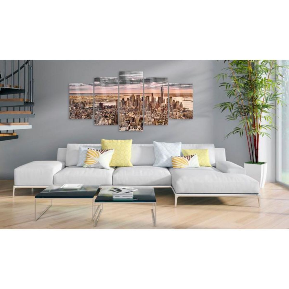 Paris Prix Tableau sur Verre Acrylique  New York City : Morning Sky