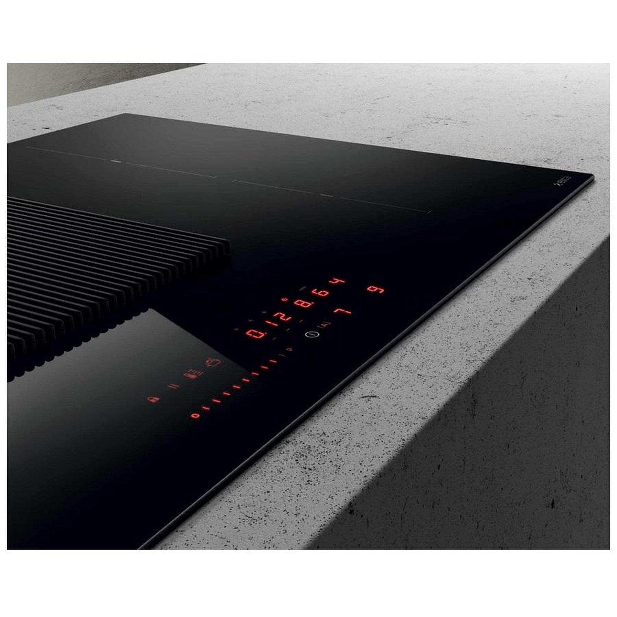 Voir la diapositive 4 : ELICA Table de cuisson aspirante induction 83cm 4 feux 7400w noir - PRF0182322