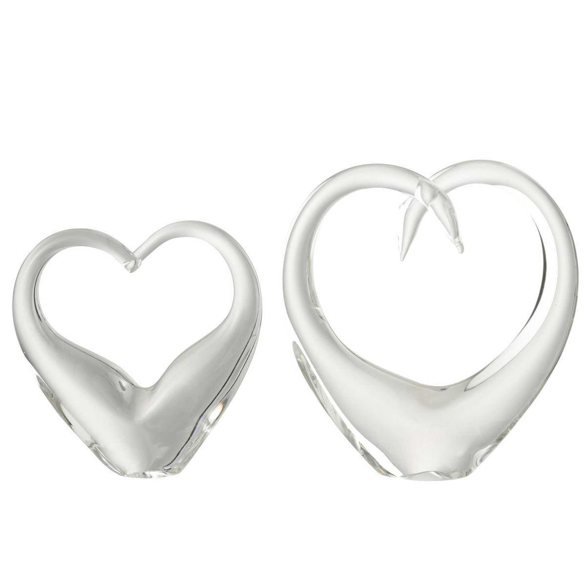 Voir la diapositive 3 : J-LINE Presse-papier en verre  cœur  23cm transparent