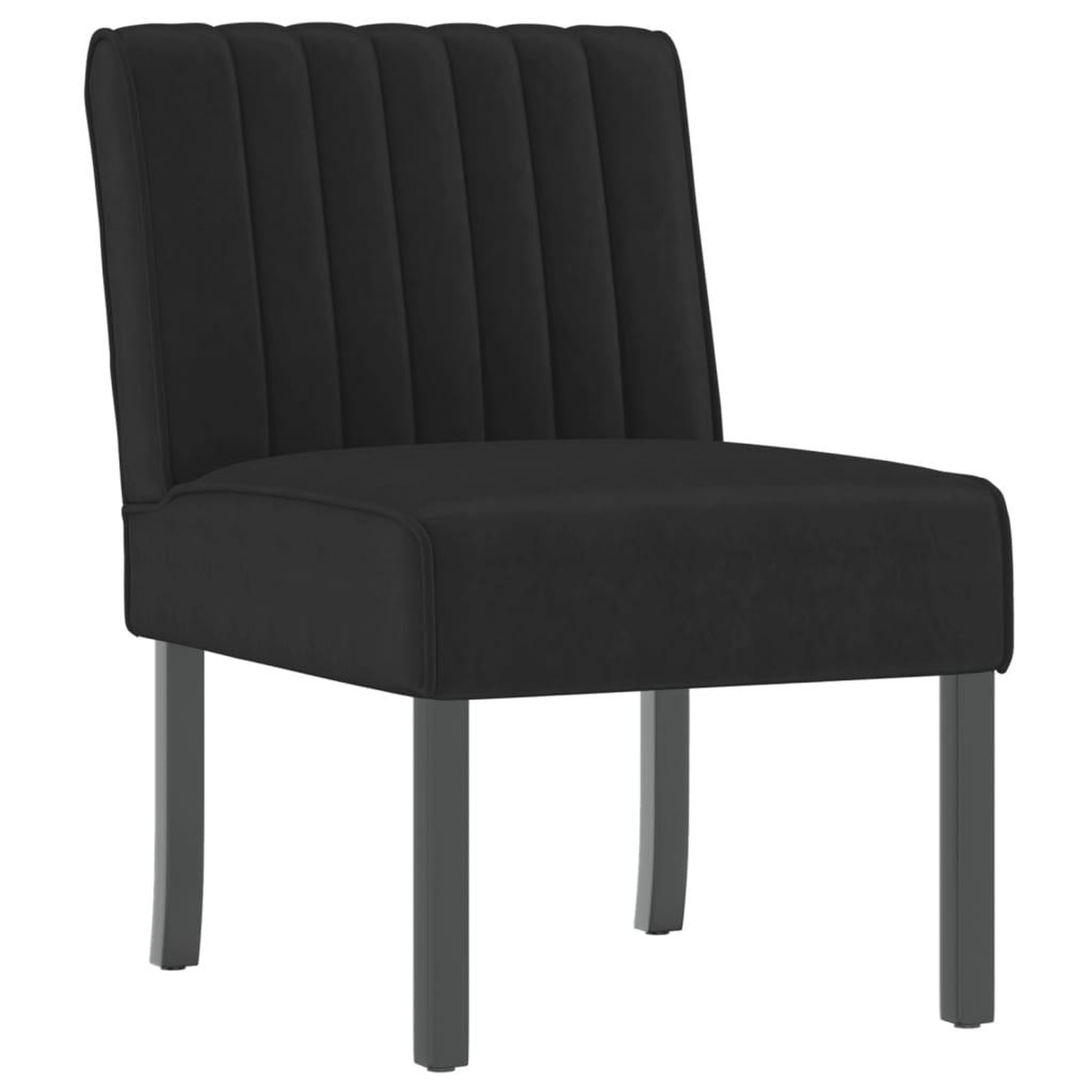 Voir la diapositive 2 : VIDAXL Fauteuil sans accoudoirs noir velours