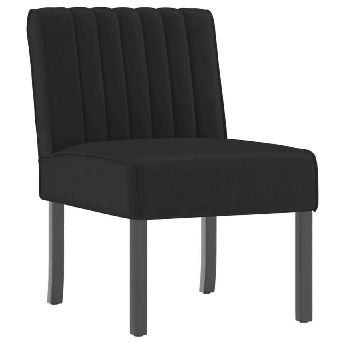 VIDAXL Fauteuil sans accoudoirs noir velours