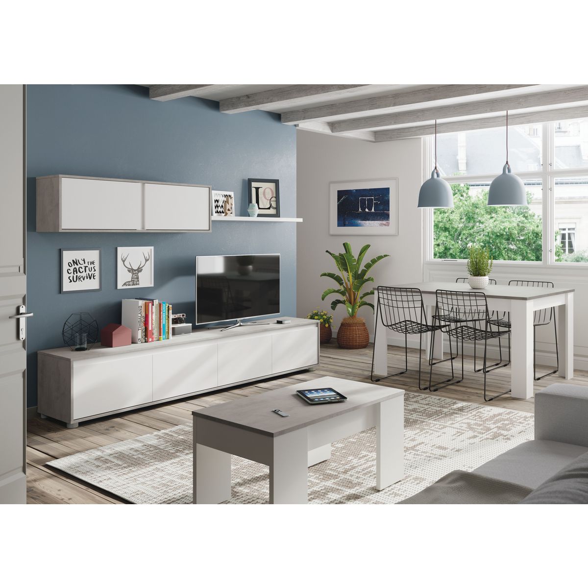 Table de séjour salle à manger extensible PAULA de 140 à 190 cm