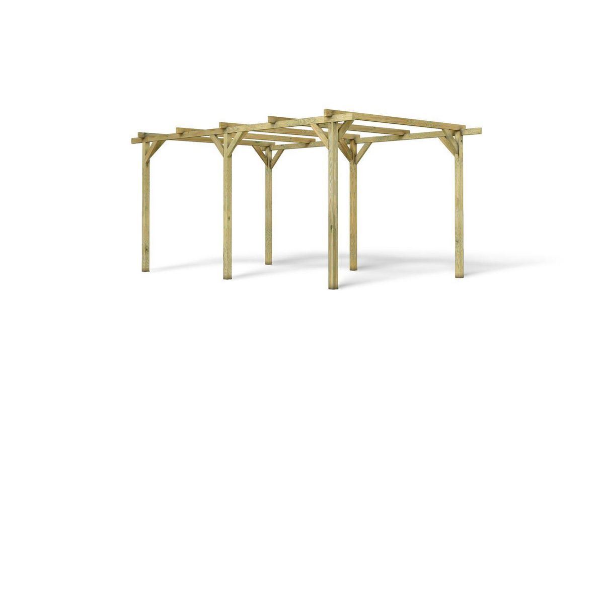 Forest Style Carport toit plat - Bois traité autoclave - 15,8m² - HENRI