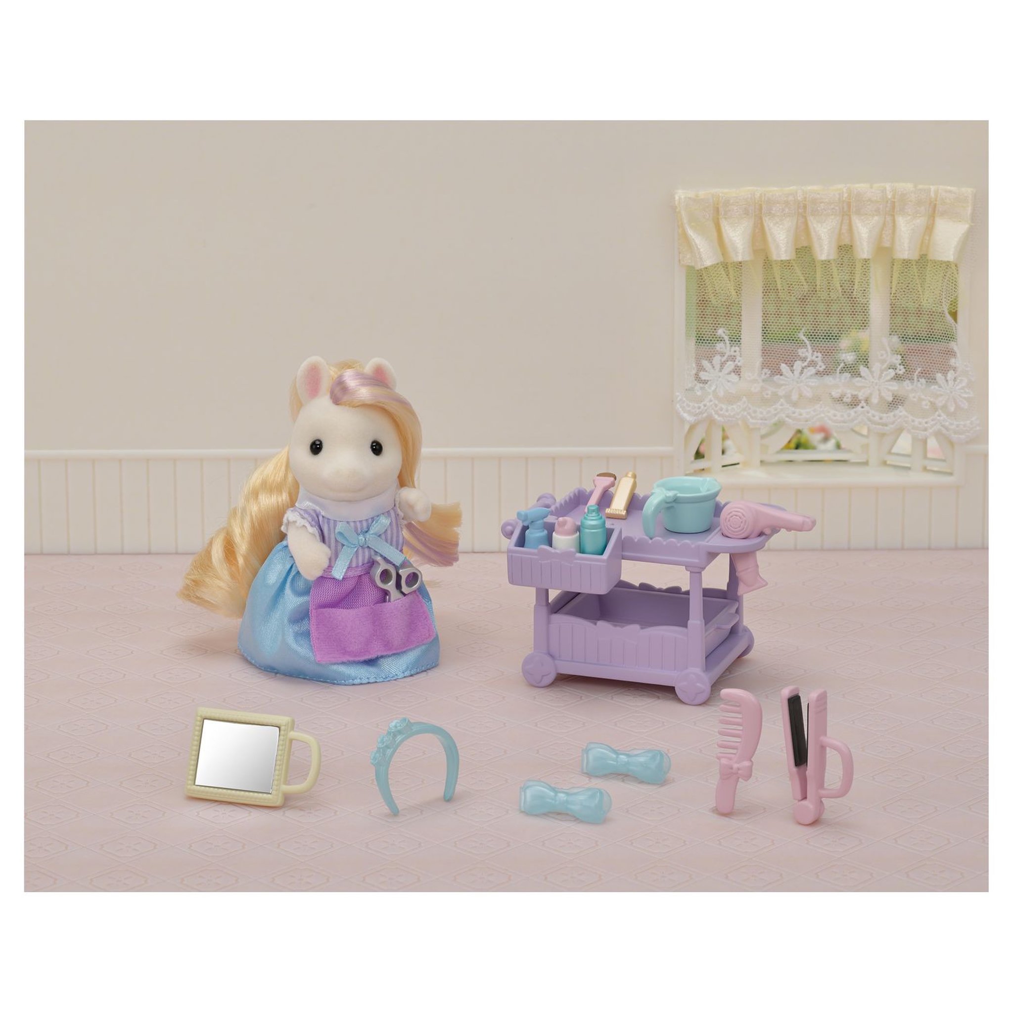 Voir la diapositive 4 : Epoch d'Enfance 5644 La maman poney et son kit de coiffure - Sylvanian Families