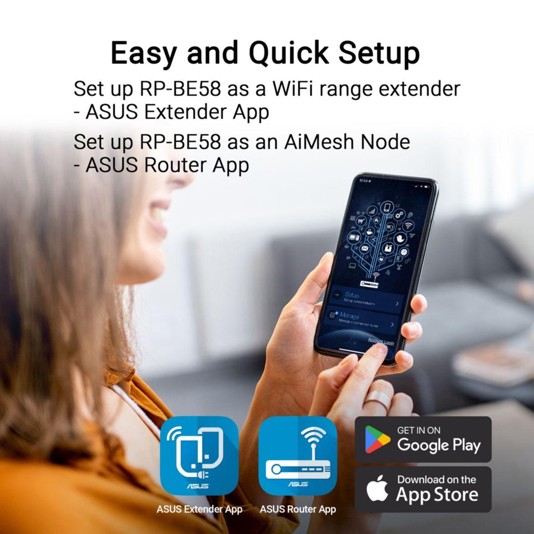 Voir la diapositive 5 : ASUS Répéteur wifi rp-be58
