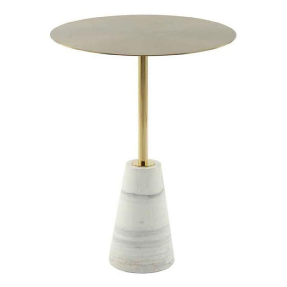 Paris Prix Table d'Appoint Design  Rocio  53cm Blanc & Or