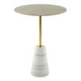 Voir la diapositive 1 : Paris Prix Table d'Appoint Design  Rocio  53cm Blanc & Or