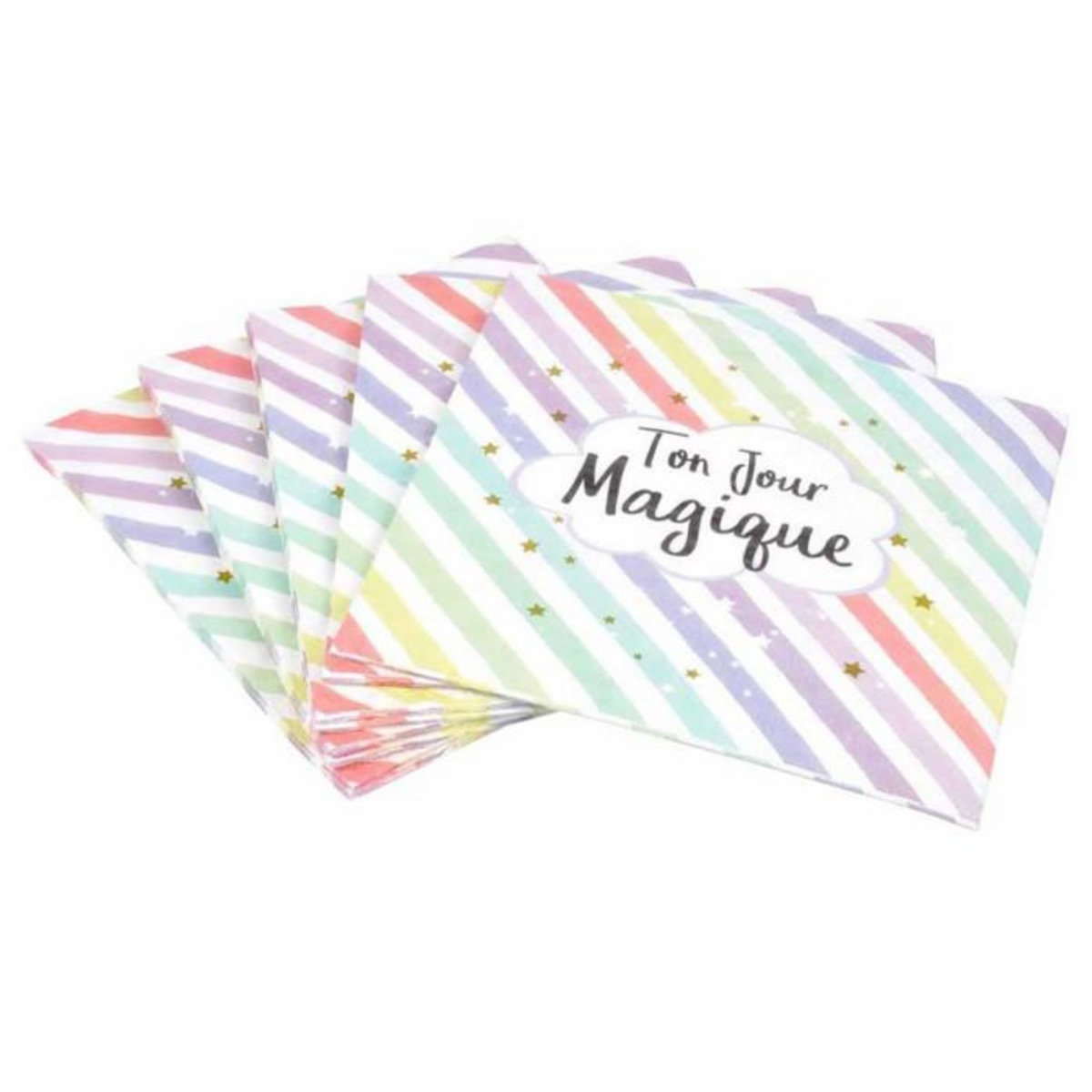 Paris Prix Lot de 20 Serviettes en Papier  Licorne  33x33cm Multicolore