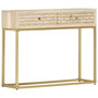 Voir la diapositive 1 : VIDAXL Table console dore 90x30x75 cm bois solide de manguier