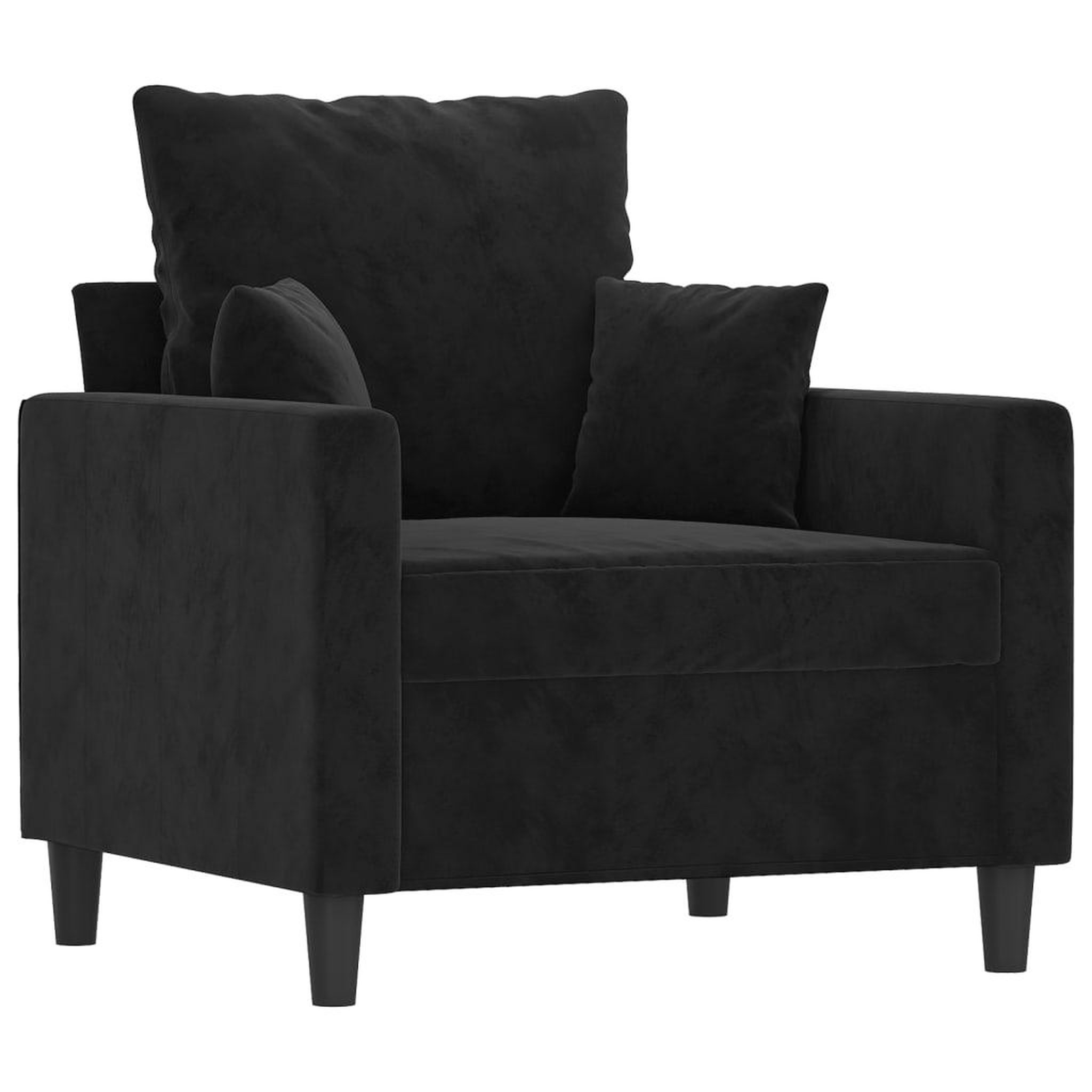 Voir la diapositive 5 : VIDAXL Ensemble de canapes 4 pcs avec coussins Noir Velours